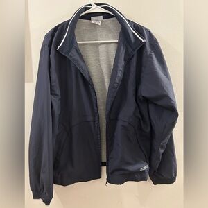 Vintage Reebok Men’s Navy Windbreaker Size L Heather Lining